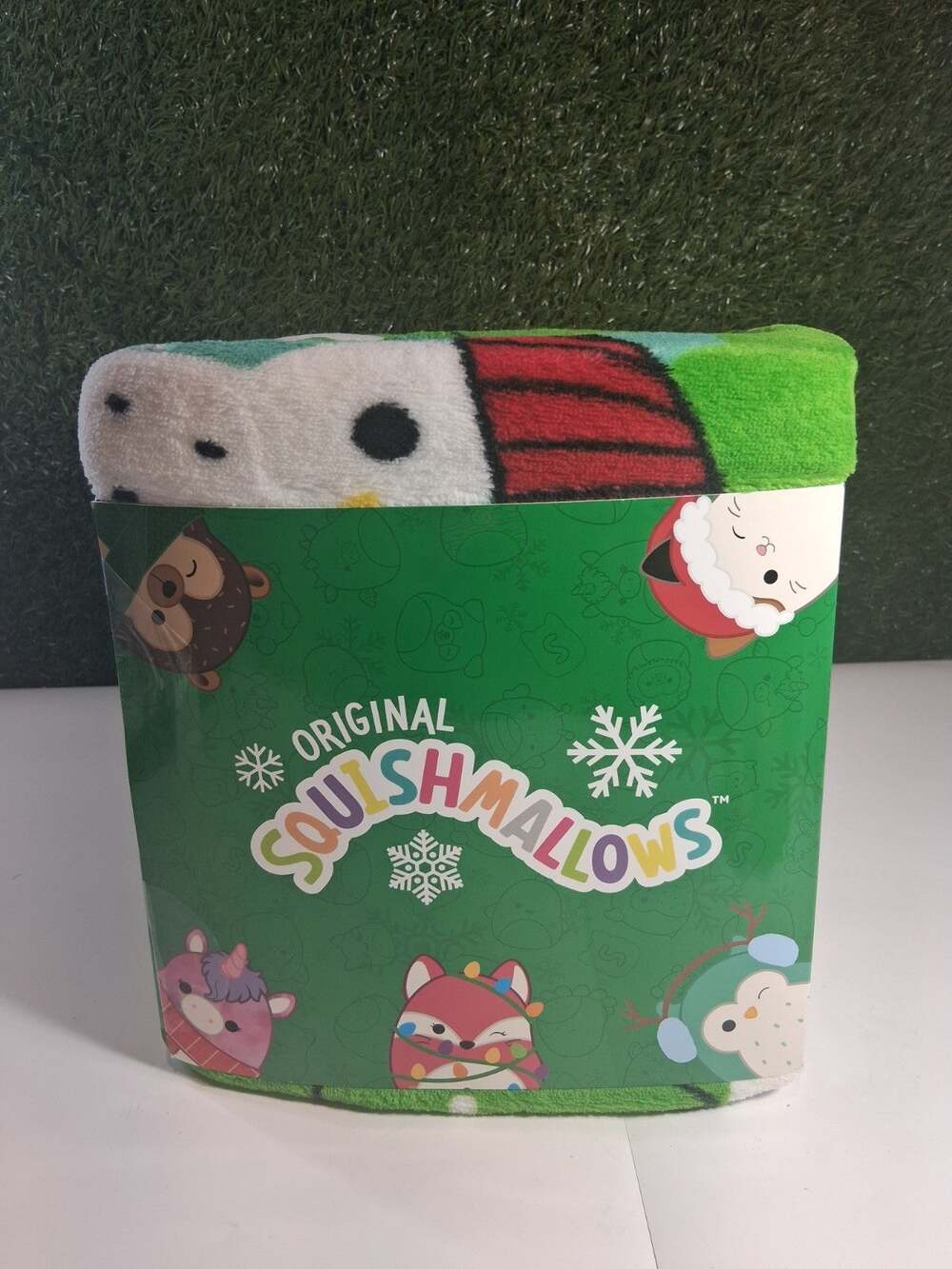 NEW Original Squishmallows Christmas Blanket Green Holiday Fleece 62x90 AB555G